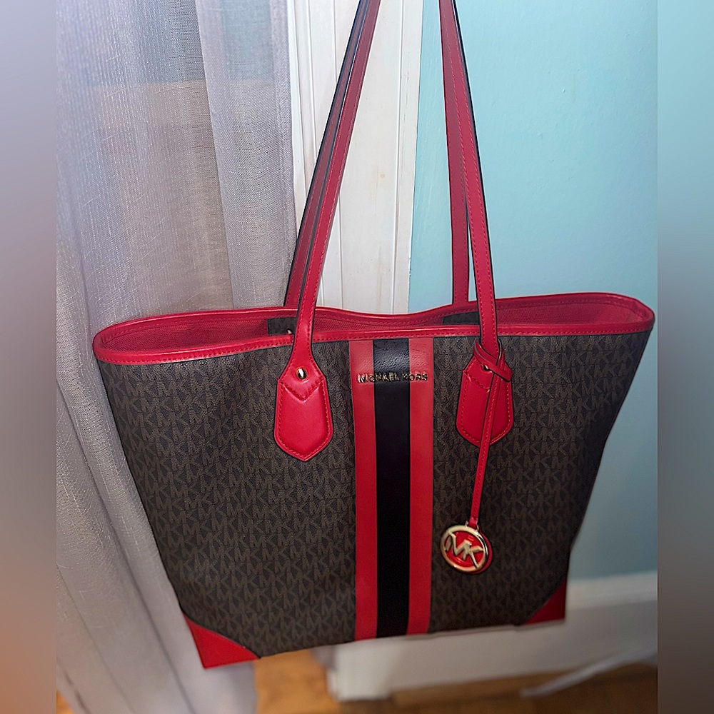 Michael Kors Red Strip Tote Bag